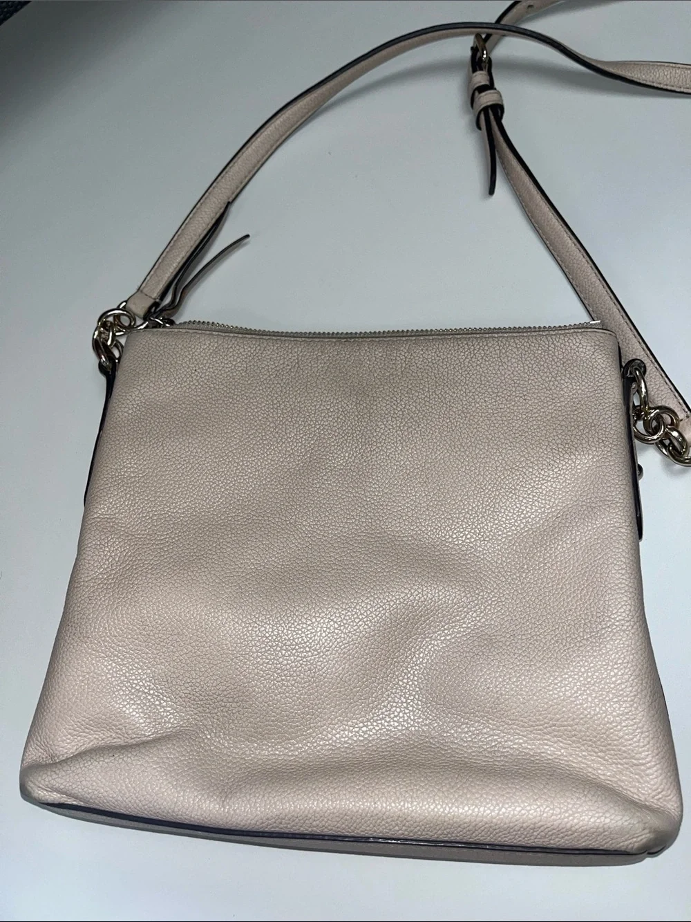 kate spade Pebbled Leather Crossbody Bag in Light Beige